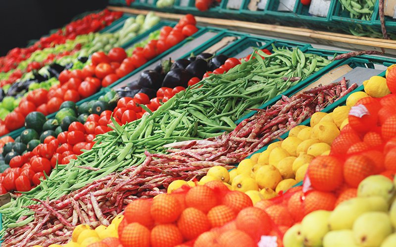 Vegetable aisle at a market
